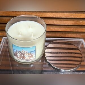 Rare HTF Bath & Body Works White Sand 3-Wick Candle